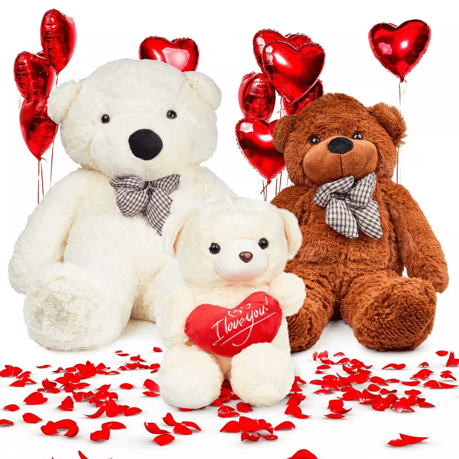 Life Size Teddy Bear - Giant Teddy Bear Valentine's Day Love Heart Gift Accessories - Tophatter Daily Deals