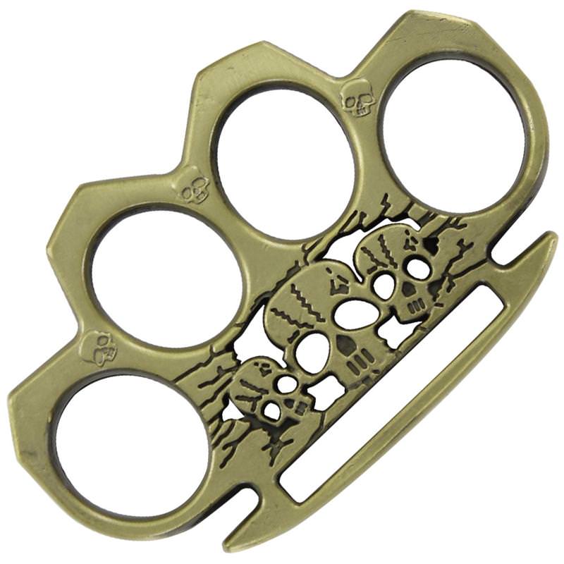 Life or Death Antiqued Brass Knuckle Buckle Paperweight Collectible Weapons - Tophatter Daily Deals