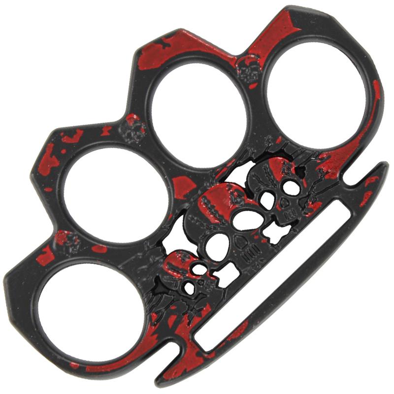 Life or Death Knuckles Triple Skull Paper Weight - Blood Splatter Belt Buckle - Tophatter Daily Deals