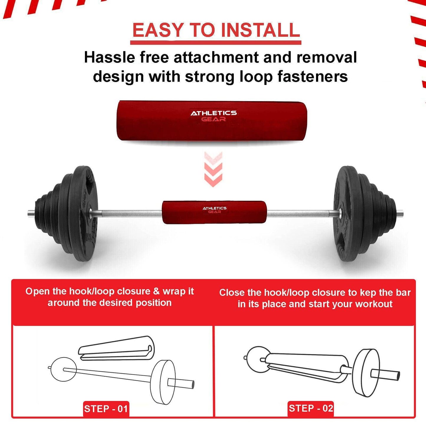 Barbell Cushion for Hip Thrusts - Lifting Barbell Pad Squat Bar Powerlifting Neck Shoulder Protection Exercise & Fitness - Tophatter Daily Deals