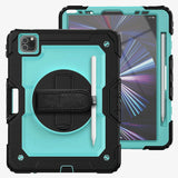 Heavy Duty iPad Case Rugged Tablet Cover With Hand Strap Light Blue - Tophatter Daily Deals