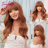 Light Pink Long Wavy Cosplay Synthetic Hair Wigs with Bangs for White Women Afro Lolita Water Wave Halloween Heat Reisitant Wig - Tophatter Daily Deals