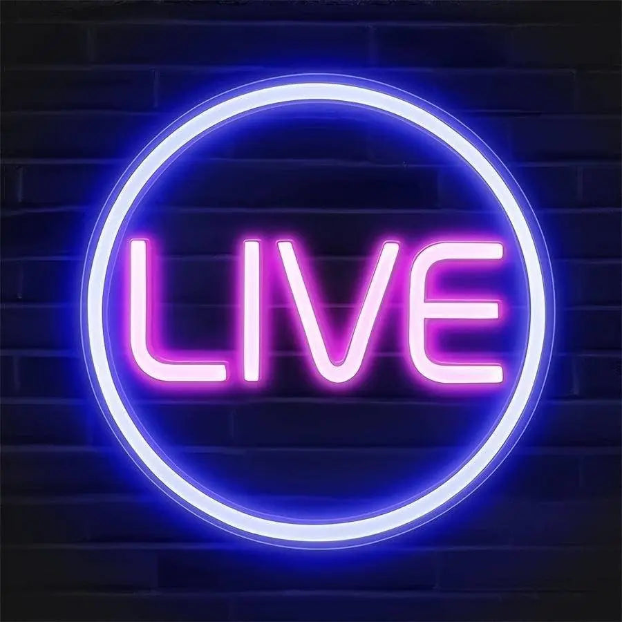 Light Up Your Streams: 1pc LIVE Neon Sign - Perfect For Twitch, Tiktok, Streamers/Gamers! - Tophatter Daily Deals