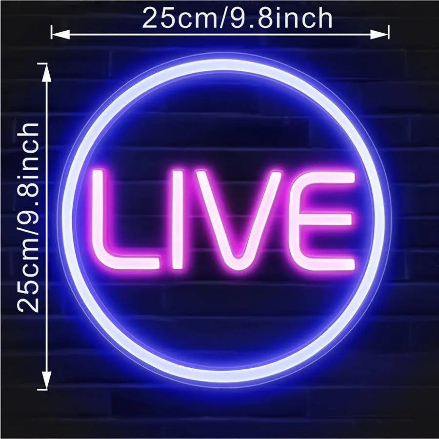 Light Up Your Streams: 1pc LIVE Neon Sign - Perfect For Twitch, Tiktok, Streamers/Gamers! - Tophatter Daily Deals