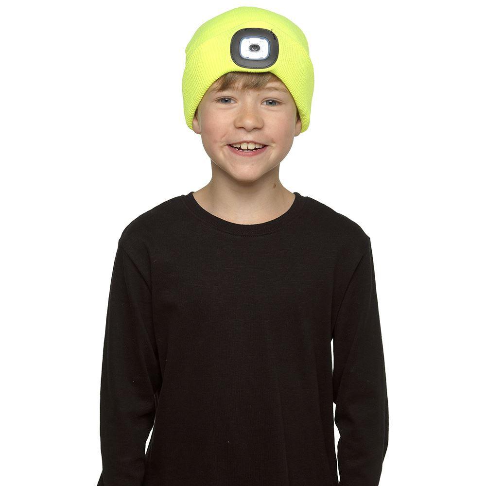 Beanie Hats With Lights - USB Rechargeable Knitted Beanie Hat LED Knitted Hands Free Light Up Hats Yellow Apparel & Accessories - Tophatter Daily Deals