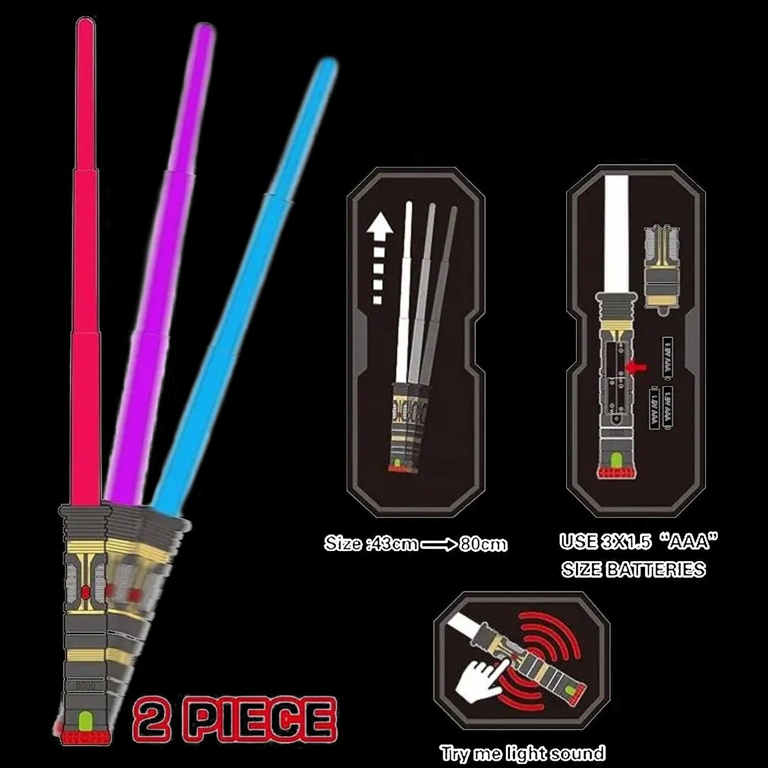 Star Wars Lightsaber Toy - Changeable Retractable Lightsaber Sword Toys for Boys Kids Gift Party Christmas Toys - Tophatter Daily Deals