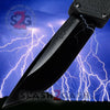 Lightning OTF Dual Action Black Automatic Knife - Tactical Serrated Edge Plain Edge Knife-OTF - Tophatter Daily Deals