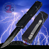 Lightning OTF Dual Action Black Automatic Knife - Tactical Serrated Edge