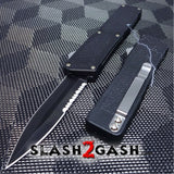 Lightning OTF Dual Action Black Automatic Knife - Tactical Combo Edge Knife-OTF - Tophatter Daily Deals