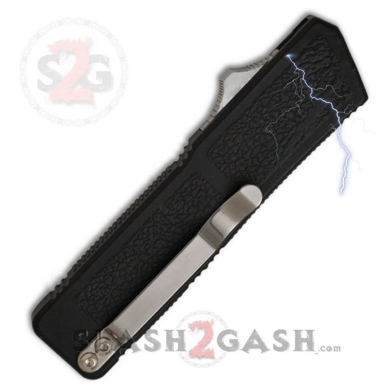 Lightning OTF Dual Action Black Automatic Knife - Tactical Combo Edge Knife-OTF - Tophatter Daily Deals