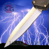 Lightning OTF Dual Action Black Automatic Knife - Satin Double Edge Double Edge Knife-OTF - Tophatter Daily Deals
