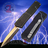 Lightning OTF Dual Action Black Automatic Knife - Satin Combo Edge Knife-OTF - Tophatter Daily Deals