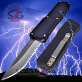 Lightning OTF Dual Action Black Automatic Knife - Satin Serrated Knife-OTF - Tophatter Daily Deals