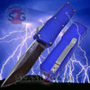 Lightning OTF Dual Action Blue Automatic Knife - Satin Serrated Knife-OTF - Tophatter Daily Deals