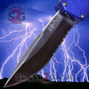 Lightning OTF Dual Action Blue Automatic Knife - Satin Serrated Serrated Edge Knife-OTF - Tophatter Daily Deals