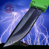 Lightning OTF Dual Action Green Automatic Knife - Tactical Plain Edge Serrated Edge Knife-OTF - Tophatter Daily Deals
