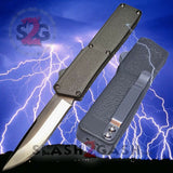 Lightning OTF Dual Action Grey Automatic Knife - Satin Plain Edge Knife-OTF - Tophatter Daily Deals