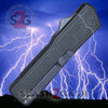 Lightning OTF Knife Dual Action Grey Automatic UPGRADED - 9 Blades Single Edge Serrated - Satin Knife-OTF - Tophatter Daily Deals