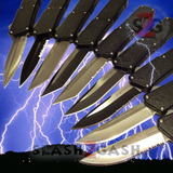 Lightning OTF Dual Action Black Automatic Knife - TAIWAN 11 Blade Options Knife-OTF - Tophatter Daily Deals