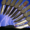Lightning OTF Knife Dual Action Grey Automatic UPGRADED - 9 Blades Tanto Plain - Satin Knife-OTF - Tophatter Daily Deals