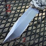 Lightning OTF Knife D/A Zombie Skulls Switchblade - Tanto Serrated Tanto - Serrated Edge Knife-OTF - Tophatter Daily Deals