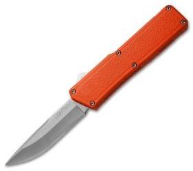 Lightning OTF Dual Action Orange Automatic Knife - Satin Plain Edge Knife-OTF - Tophatter Daily Deals