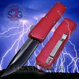 Lightning OTF Dual Action Red Automatic Knife - Tactical Plain Edge Knife-OTF - Tophatter Daily Deals