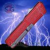 Lightning OTF Dual Action Red Automatic Knife - Satin Plain Edge Knife-OTF - Tophatter Daily Deals