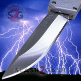 Lightning OTF Dual Action Silver Automatic Knife - Satin Serrated Plain Edge Knife-OTF - Tophatter Daily Deals