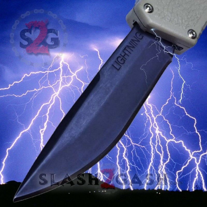 Lightning OTF Dual Action Tan Automatic Knife - Tactical Serrated Edge Plain Edge Knife-OTF - Tophatter Daily Deals