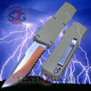 Lightning OTF Dual Action Tan Automatic Knife - Satin Serrated Knife-OTF - Tophatter Daily Deals