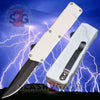 Lightning OTF Dual Action White Automatic Knife - 2toned Plain Edge Knife-OTF - Tophatter Daily Deals