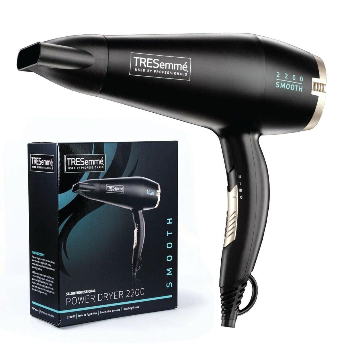 Lightweight Hair Dryer - Nicky Clarke 2200W Lightweight Frizz Control Fast Dry DC Ionic Hair Dryer, 2 Heat & Speed Settings, Cool Shot, 3m Salon Hair Care - Tophatter Daily Deals