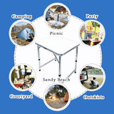 Aluminium Foldable Camping Table - Portable Outdoor Picnic & BBQ Table with Carry Handle Outdoor Recreation - Tophatter Daily Deals