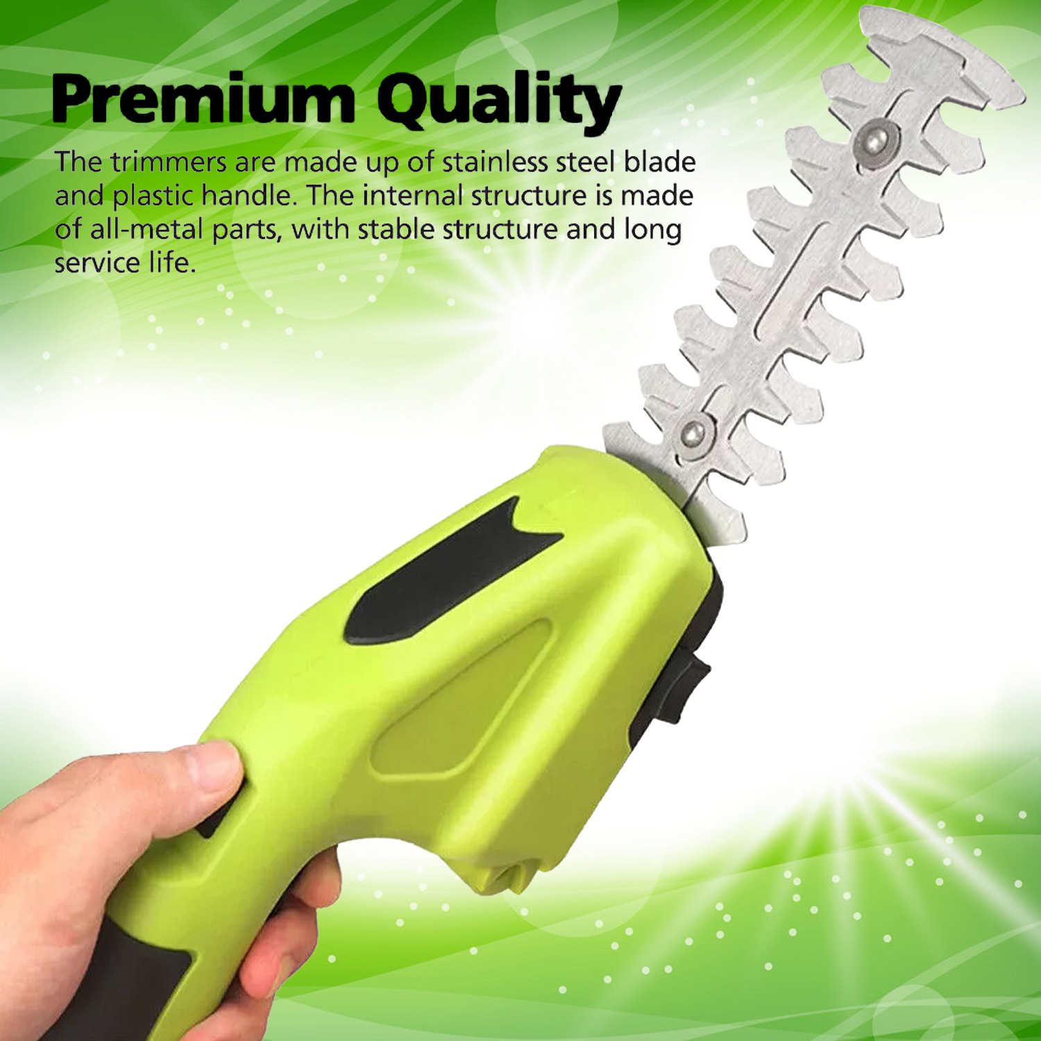 Hedge Trimmer Cutter – Cordless 3.6V Handheld Electric Shrub and Grass Cutter with Charger Accessories - Tophatter Daily Deals