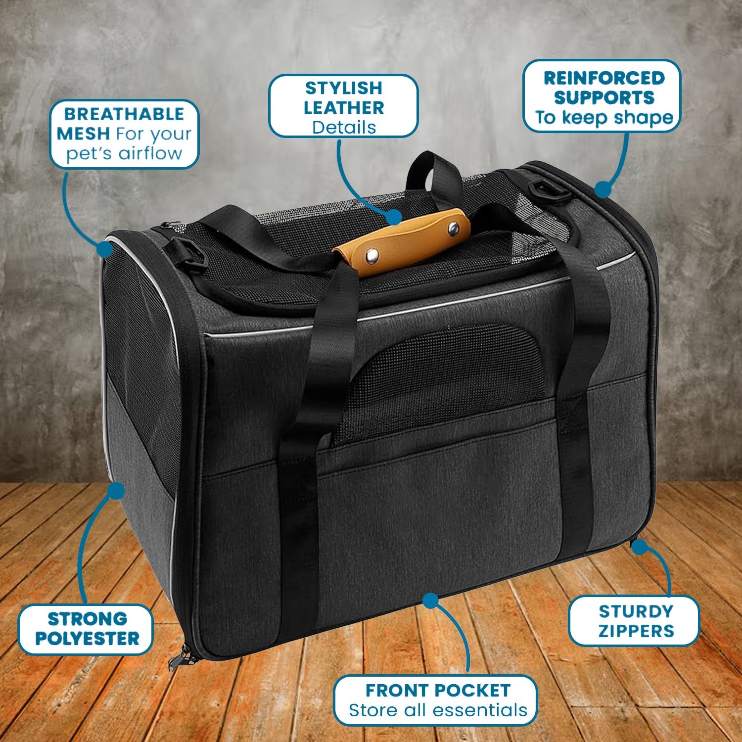 Pet Carrier Bag - Breathable Small Travel Cage with Adjustable Shoulder Strap and Bowl Pet carrier bag - Tophatter Daily Deals