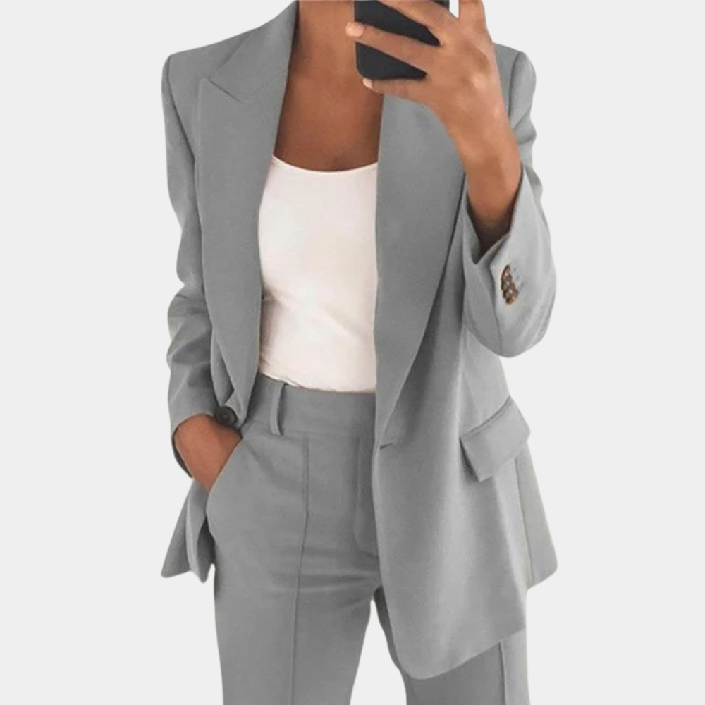 Lightweight women's blazer – modern fit, breathable fabric, for work or casual wear Gray Women's Blazers - Tophatter Daily Deals