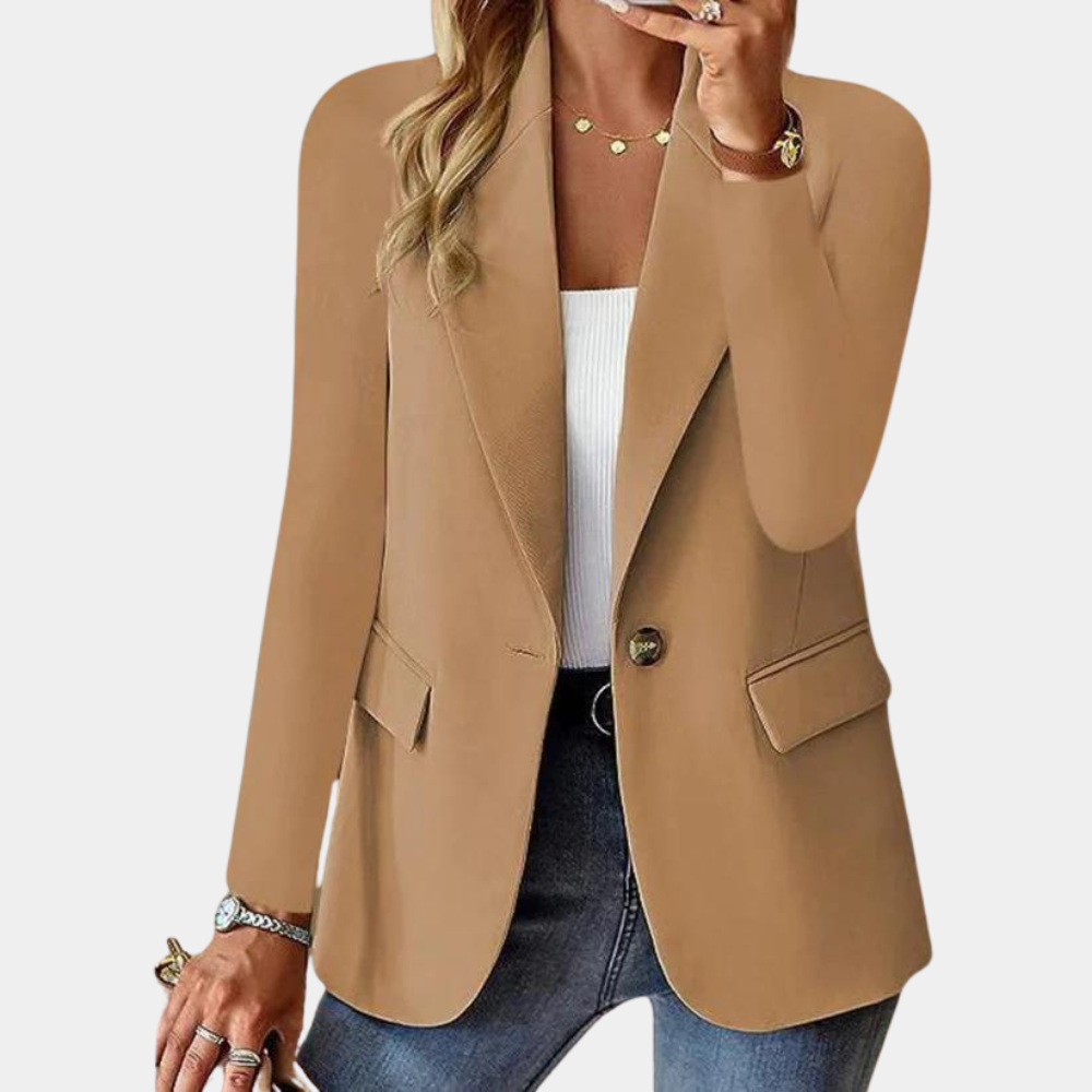 Lightweight women's blazer – tailored fit, high-quality fabric, for casual outings Brown Women's Blazers - Tophatter Daily Deals