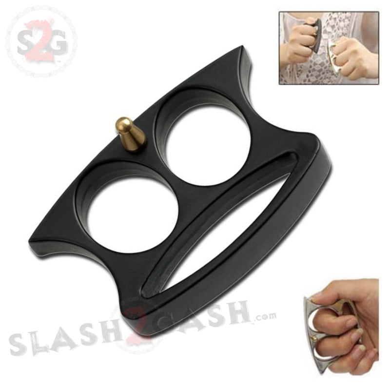 Lil Buddy Mini 2 Finger Double Knuckle Belt Buckle - Black Belt Buckle - Tophatter Daily Deals