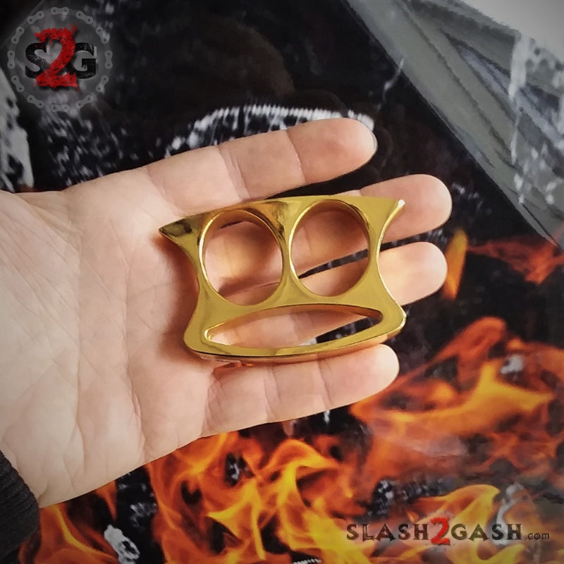 Lil Buddy Mini 2 Finger Double Knuckle Belt Buckle - Gold Belt Buckle - Tophatter Daily Deals