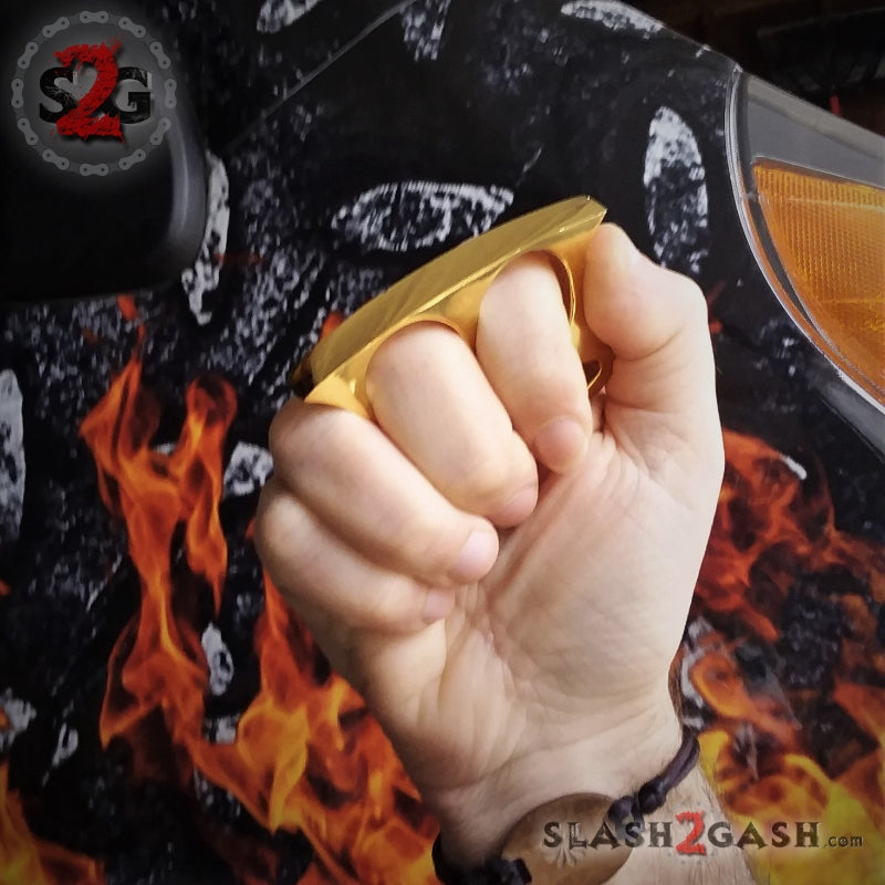 Lil Buddy Mini 2 Finger Double Knuckle Belt Buckle - Gold Belt Buckle - Tophatter Daily Deals