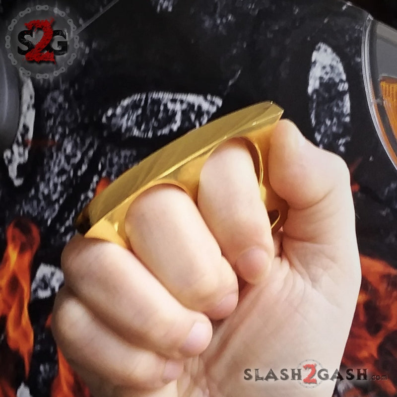 Lil Buddy Mini 2 Finger Double Knuckle Belt Buckle - Gold Belt Buckle - Tophatter Daily Deals