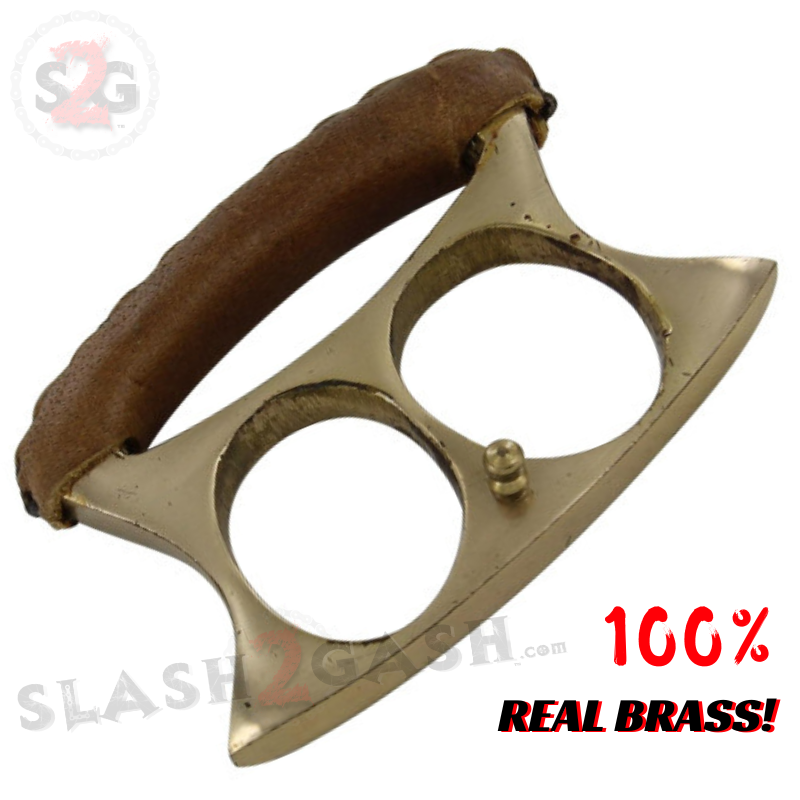 Lil Buddy Mini 2 Finger Double Knuckle Belt Buckle - REAL BRASS Belt Buckle - Tophatter Daily Deals
