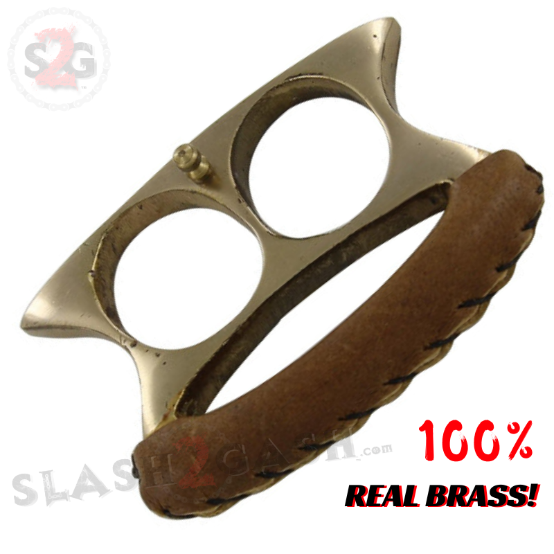 Lil Buddy Mini 2 Finger Double Knuckle Belt Buckle - REAL BRASS Belt Buckle - Tophatter Daily Deals