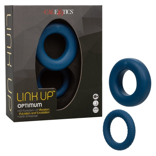 Link Up Optimum Blue Dual-Density Silicone Vibrating Enhancer and Ultra-Soft Textured Support Ring > Cock Ring > Vibrating - Tophatter Daily Deals