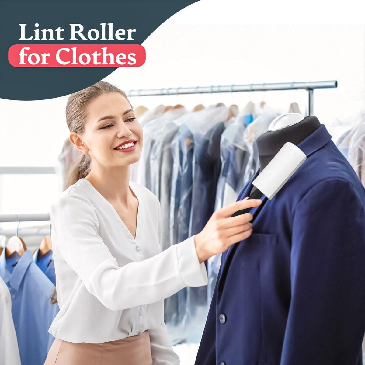 Sticky Roll for Clothes - 3pk x 10m Lint Roller Refills Rolls Pet Hair Clothes Fluff Dust Remover Sticky Clothing - Tophatter Daily Deals