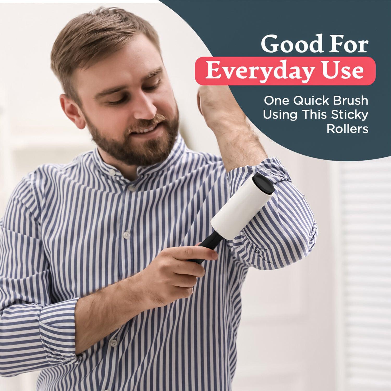 Sticky Roll for Clothes - 3pk x 10m Lint Roller Refills Rolls Pet Hair Clothes Fluff Dust Remover Sticky Clothing - Tophatter Daily Deals