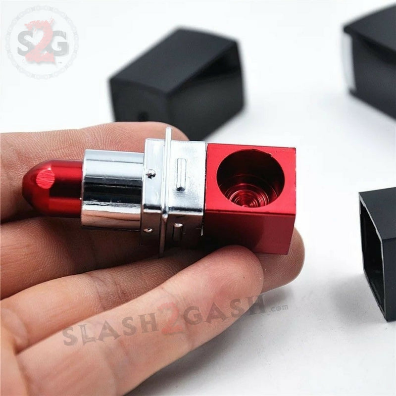 Lipstick Pipe Smoking Tobacco Conceal Metal Bowl - Hidden Pipe Red Smoking Accessories - Tophatter Daily Deals
