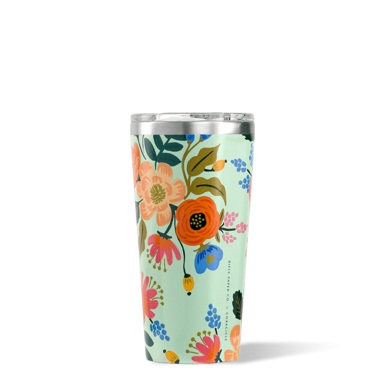 Rifle Paper Co. Tumbler by CORKCICLE. Mint Lively Floral 16oz Tumbler - Tophatter Daily Deals