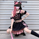 Lolita Girls Sweet Tank Top And Skirt 2-piece set High Waist Ruffles Bow Pleated Skirt Harajuku Cute Cake Mini Skirts - Tophatter Daily Deals